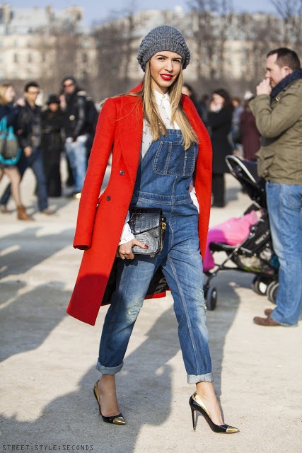 Um, what's that about overalls not being chic? Photo: Street Style Second