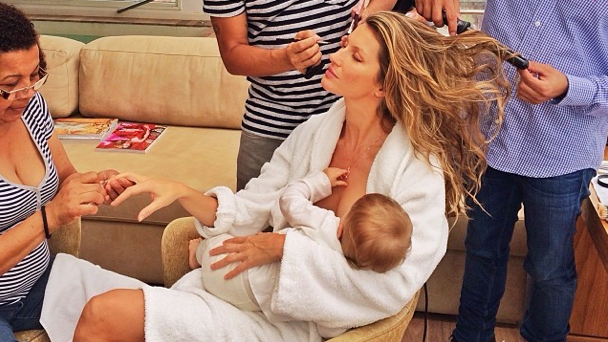 How a Supermodel Breastfeeds: See Gisele Multi-Task Like a Boss