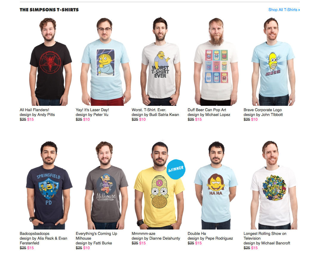 simpsons t-shirts