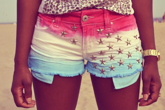 DIY american flag denim shorts cutoffs sexy hipster