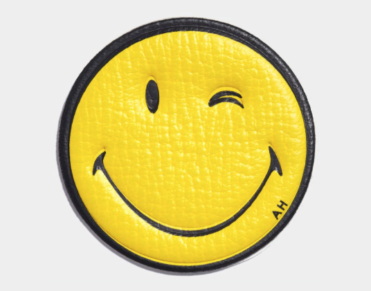 Anya Hindmarch smiley face sticker