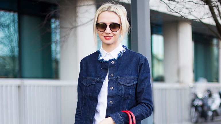 frayed denim jacket