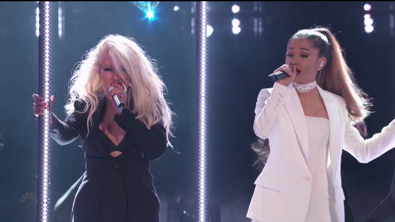 Christina Aguilera and Ariana Grande Perform Duet on 'The Voice'