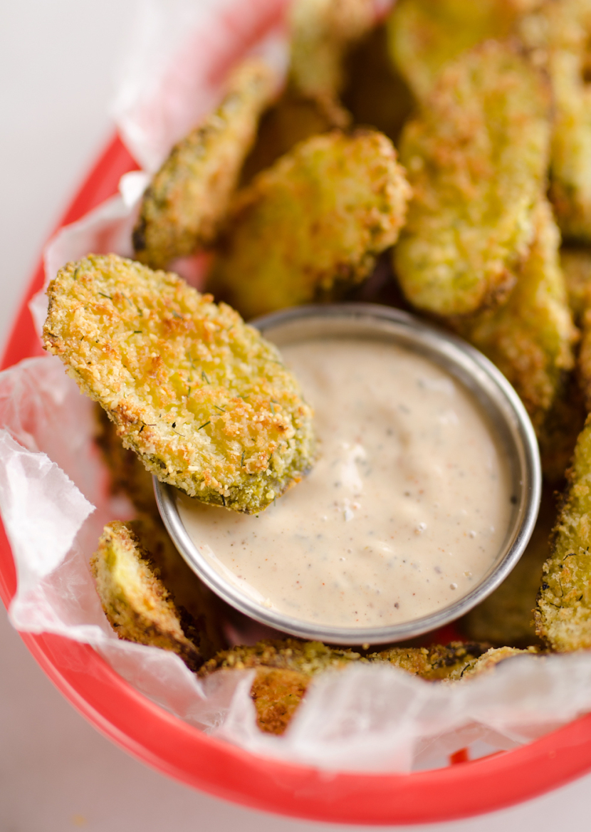 Parmesan-Dill Fried Pickle Chips