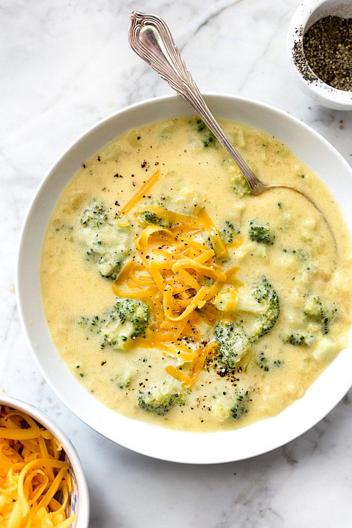 STYLECASTER | 12 Vegetarian Slow-Cooker Soups and Stews | Broccoli, Cheese, and Potato Soup