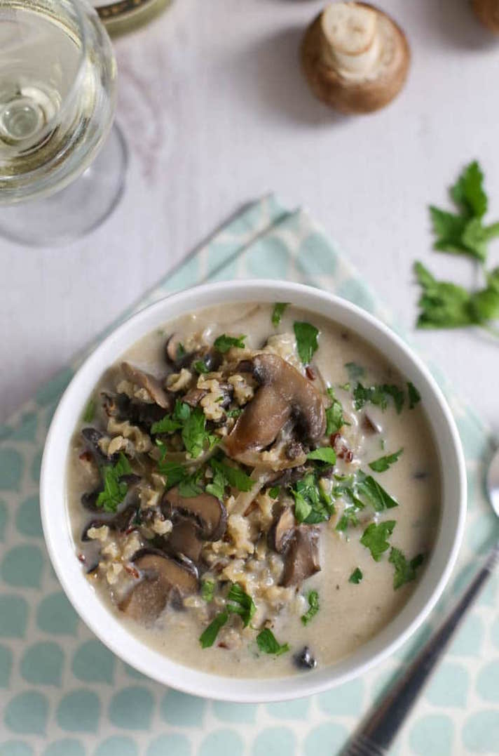 STYLECASTER | 12 Vegetarian Slow-Cooker Soups and Stews | Wild Rice and Mushroom Soup 
