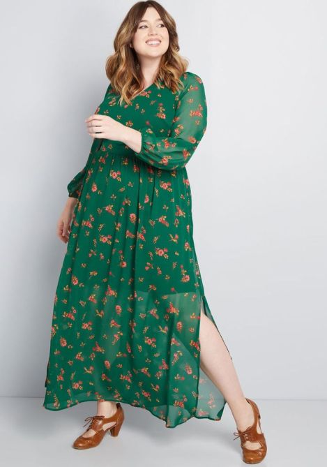 STYLECASTER | Plus-Size Winter Maxi Dress to Shop