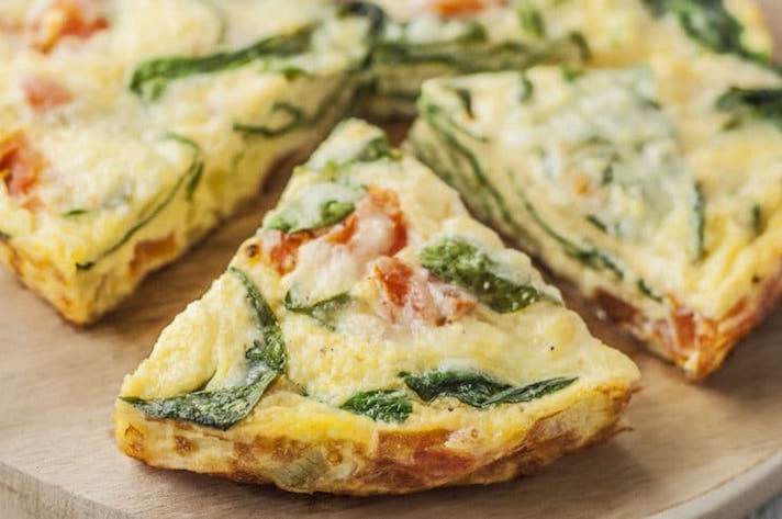 STYLECASTER | 17 Slow-Cooker Breakfasts to Simplify Your Mornings | Spinach and Mozzarella Frittata