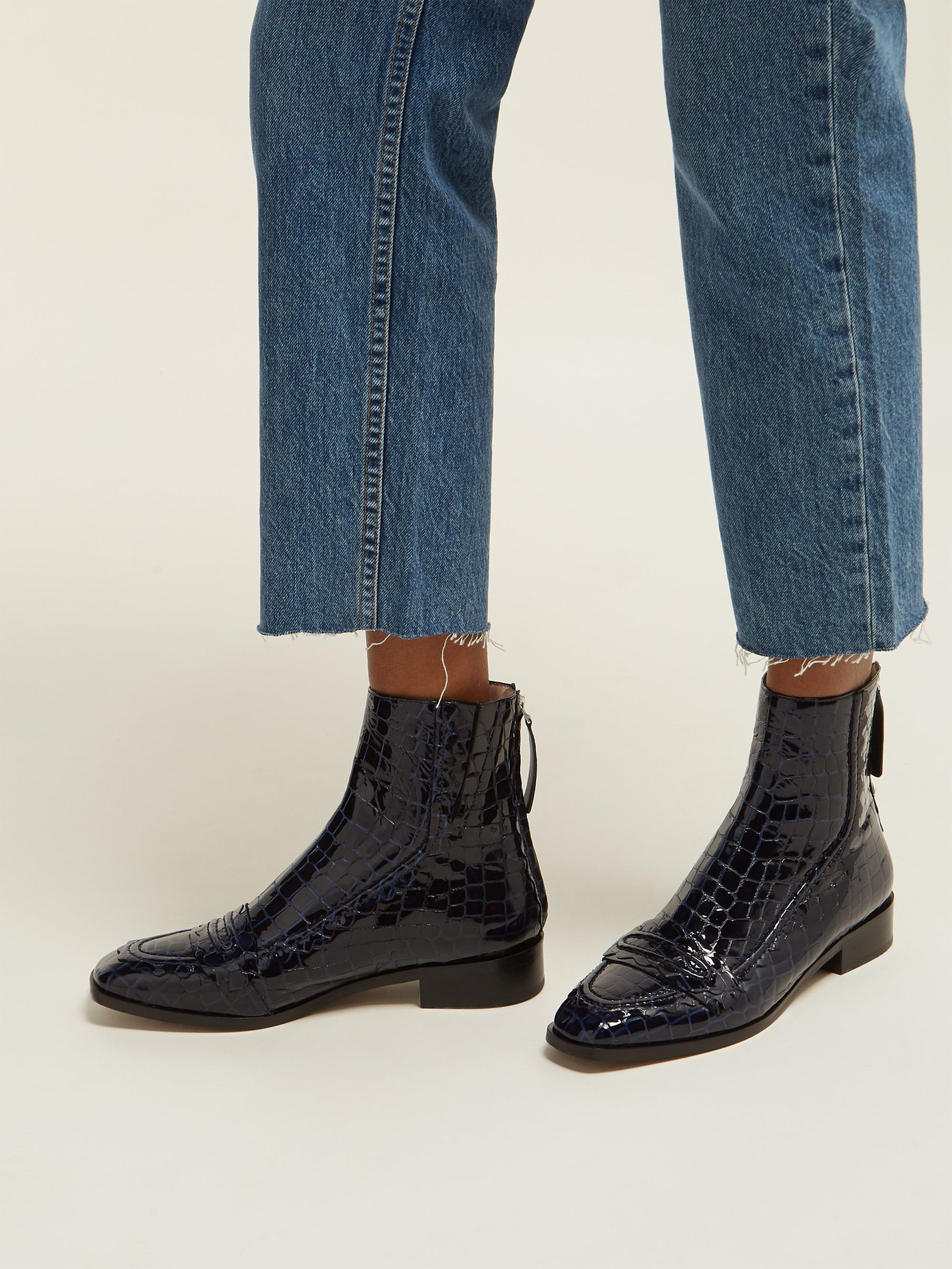 Croc-Effect Ankle Booties Are Effectively Replacing Last Season’s Snakeskin | STYLECASTER