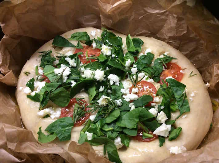 STYLECASTER | 17 Slow-Cooker Breads That Honestly Kind of Blow My Mind | Spinach and Feta Focaccia 