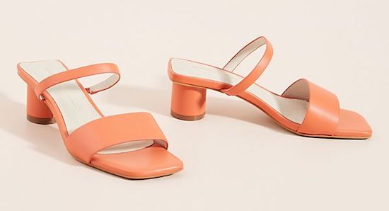 Intentionally Blank Orange Double-Strap Heels