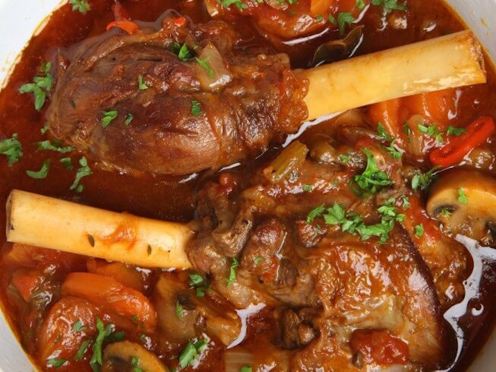 STYLECASTER | 17 Slow-Cooker Date Night Recipes That Aim To Please | Lamb Shanks With Rosemary and Mushrooms