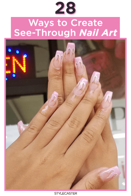 STYLECASTER | nail art | acrylic nail art | summer nail art | fall nail art | clear nail art | manicure | fall manicure