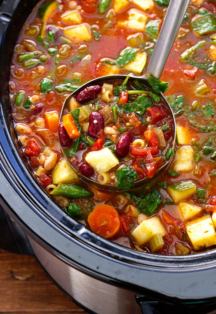 STYLECASTER | 17 Slow-Cooker Recipes That Are Perfect For Sick Days | Minestrone Soup