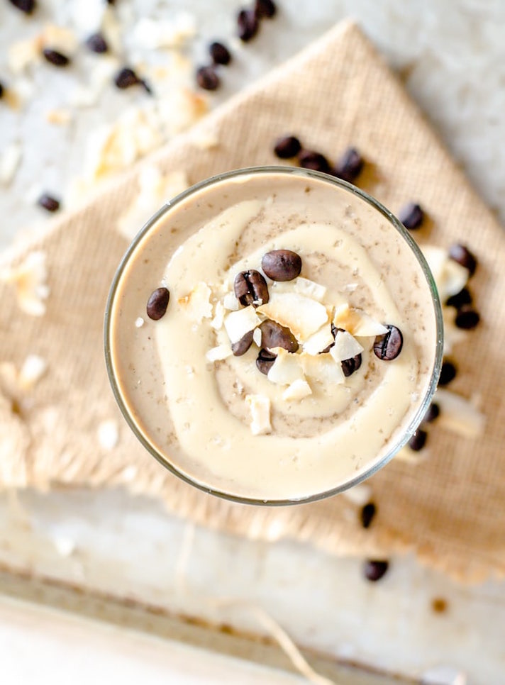 STYLECASTER | 15 Easy Coffee Smoothies That'll Turn You Into A Morning Person | Vanilla Cashew Coconut Latte Smoothie