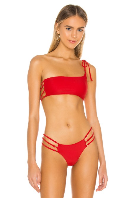 STYLECASTER | 2020 Swimwear Trends | red floss bikini