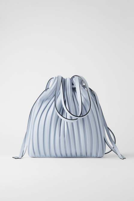 zara spring 2020 pleated bucket bag