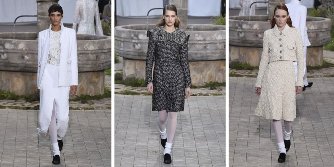 white tights chanel runway trend