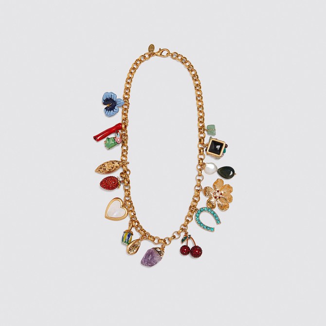 zara spring accessory charm necklace