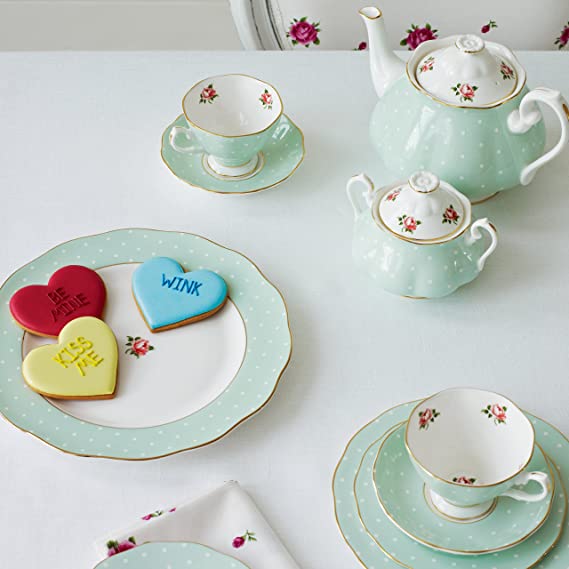 STYLECASTER | Virtual Party Theme Ideas | Royal Albert tea set