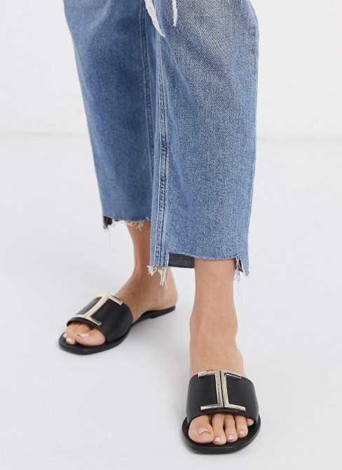 STYLECASTER | ASOS Sale | black sandal slides