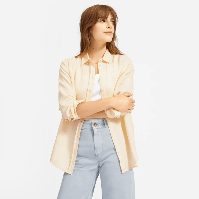 STYLECASTER | Everlane Sale May 2020 | yellow button down