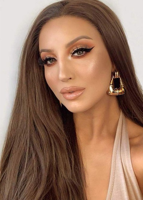 K’ryssma Long Brown Synthetic Glueless Lace Front Wig