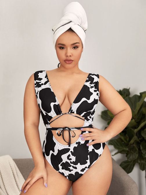 STYLECASTER | Kylie Jenner Cow Print Swimsuit