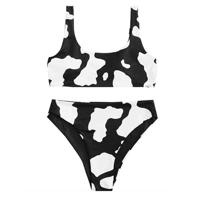 STYLECASTER | Kylie Jenner Cow Print Swimsuit