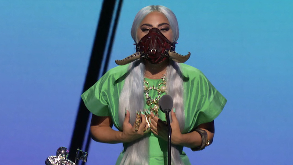STYLECASTER | Lady Gaga Face Mask VMAs
