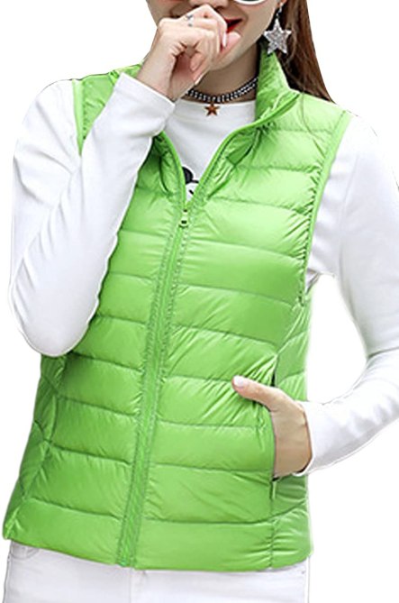 STYLECASTER | Hailey Bieber Green Puffer Vest
