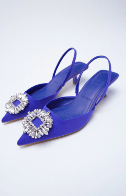 STYLECASTER | Zara Sparkly Low Heel Mules