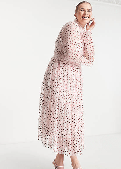 Plus long sleeve midi dress