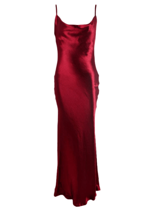 xxxiticat Women's Sleeveless Spaghetti Strap Satin Dress