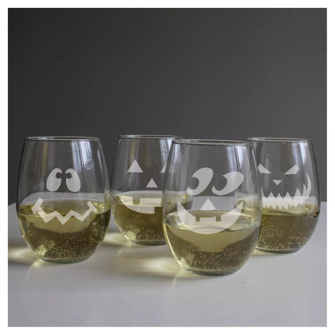 Halloween Stemless Wine Glasses Target