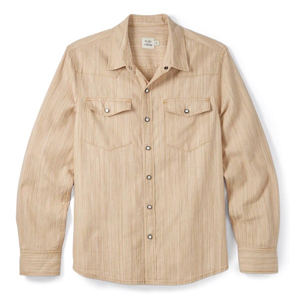 Flint and Tinder Japanese Bone Button Western Shirt