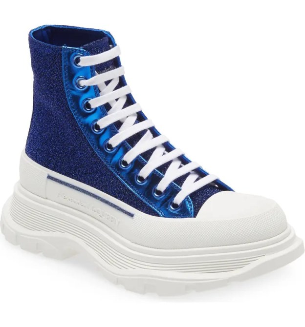 Alexander McQueen Tread Slick Glitter High Top Sneaker Nordstrom
