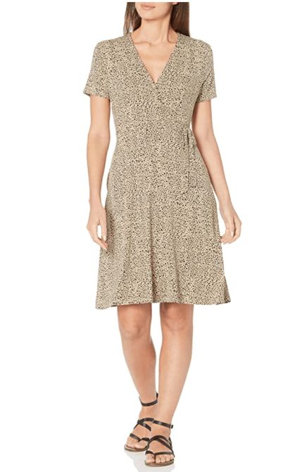 Cap-Sleeve Wrap Dress