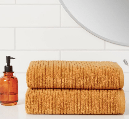 Quick Dry Ribbed Bath Towel Set