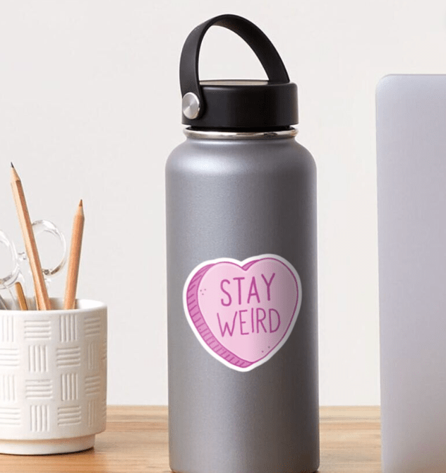 STAY WEIRD candy heart