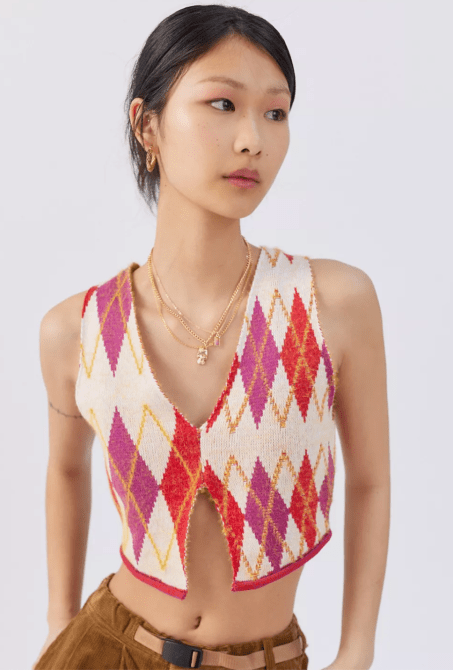 Urban Outfitters Adriana Split Hem Sweater Vest
