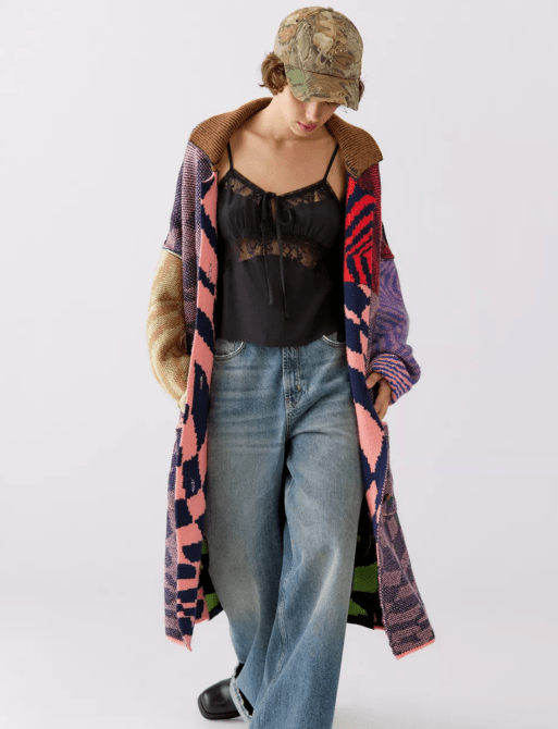 Urban Outfitters Rita Spliced Duster Cardigan