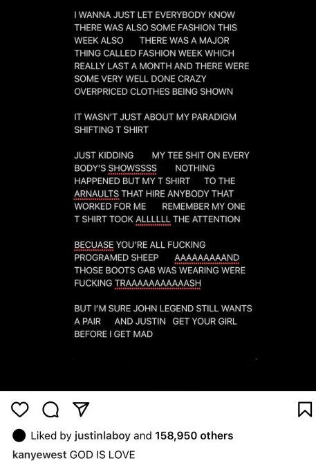 Kanye West Instagram