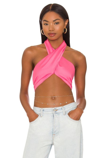 Superdown Alondra Halter Wrap Top Revolve
