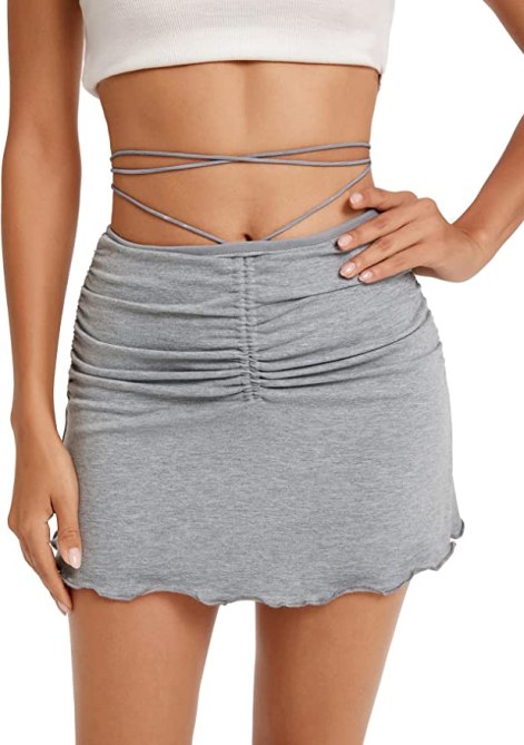 criss cross mini skirt