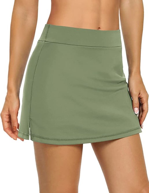 green tennis skirt