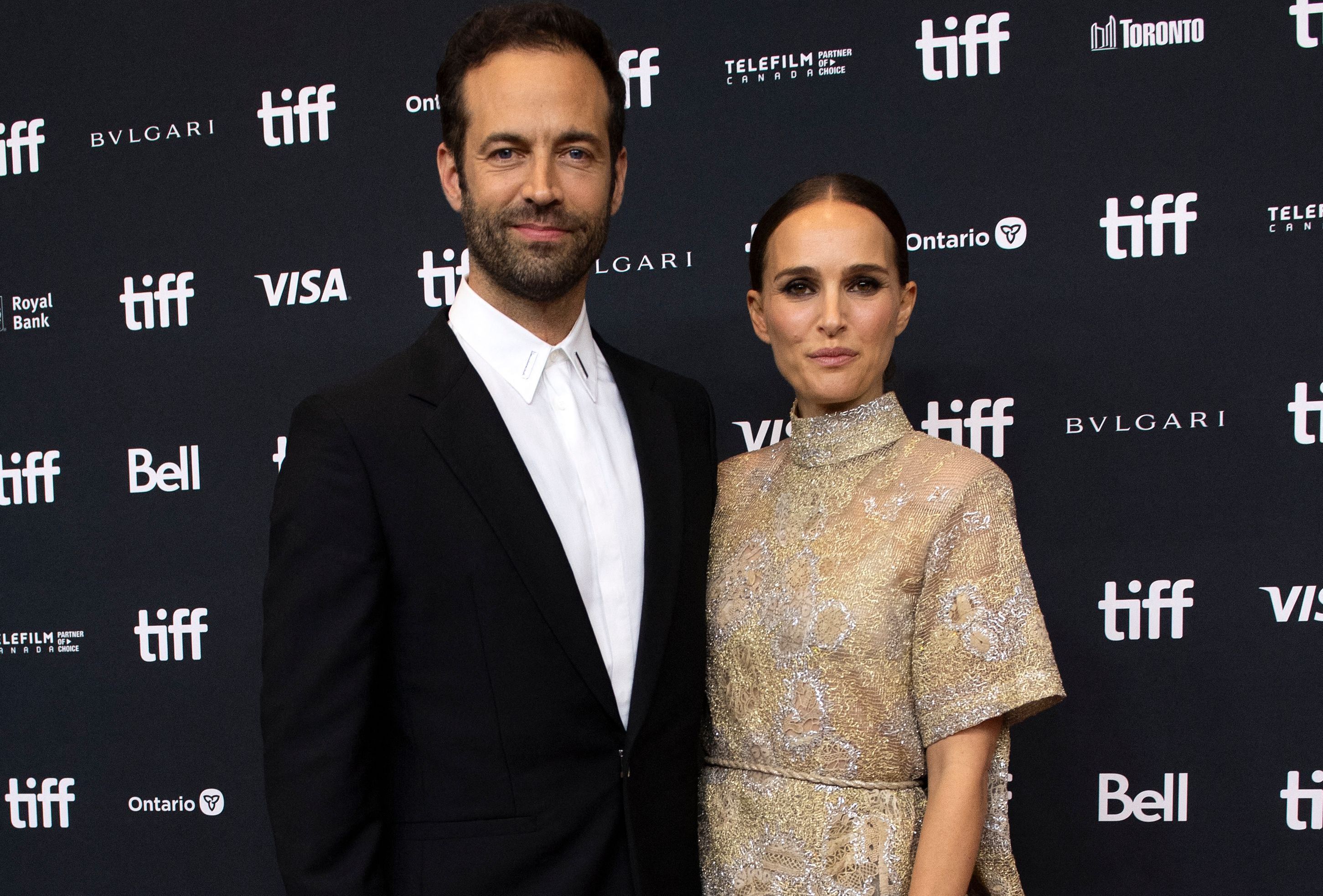 Director Benjamin Millepied(L) and actress Natalie Portman