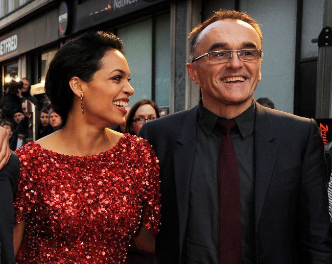 Rosario Dawson (L) and director Danny Boyle attend the UK Film Premiere of 'Trance' at Odeon West End on March 19, 2013 in London, England.