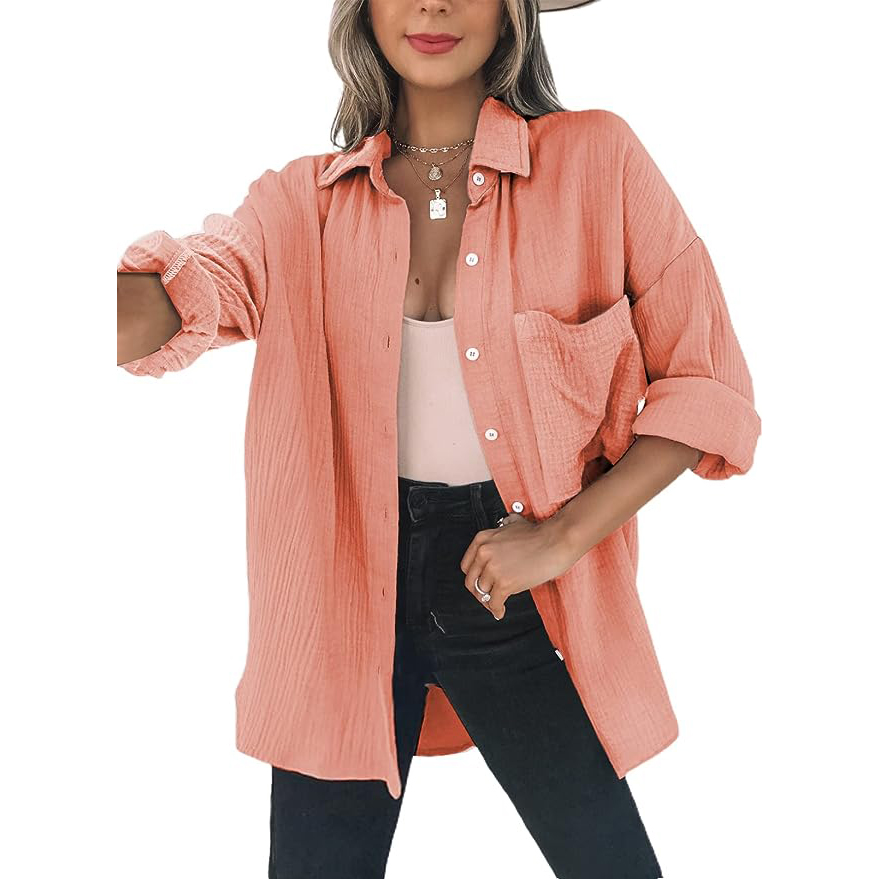 Dokotoo Womens Color Block Button Down