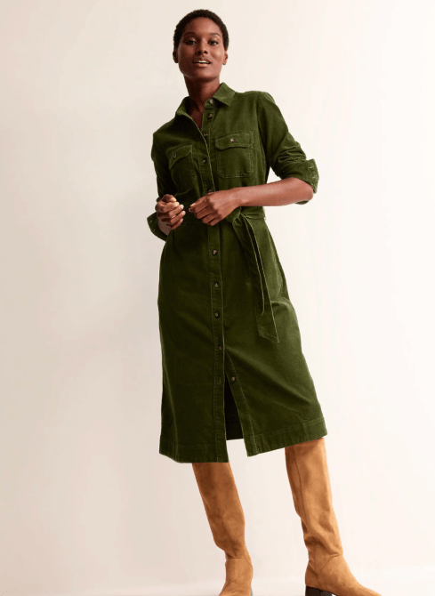 Eloise Cord Midi Shirt Dress